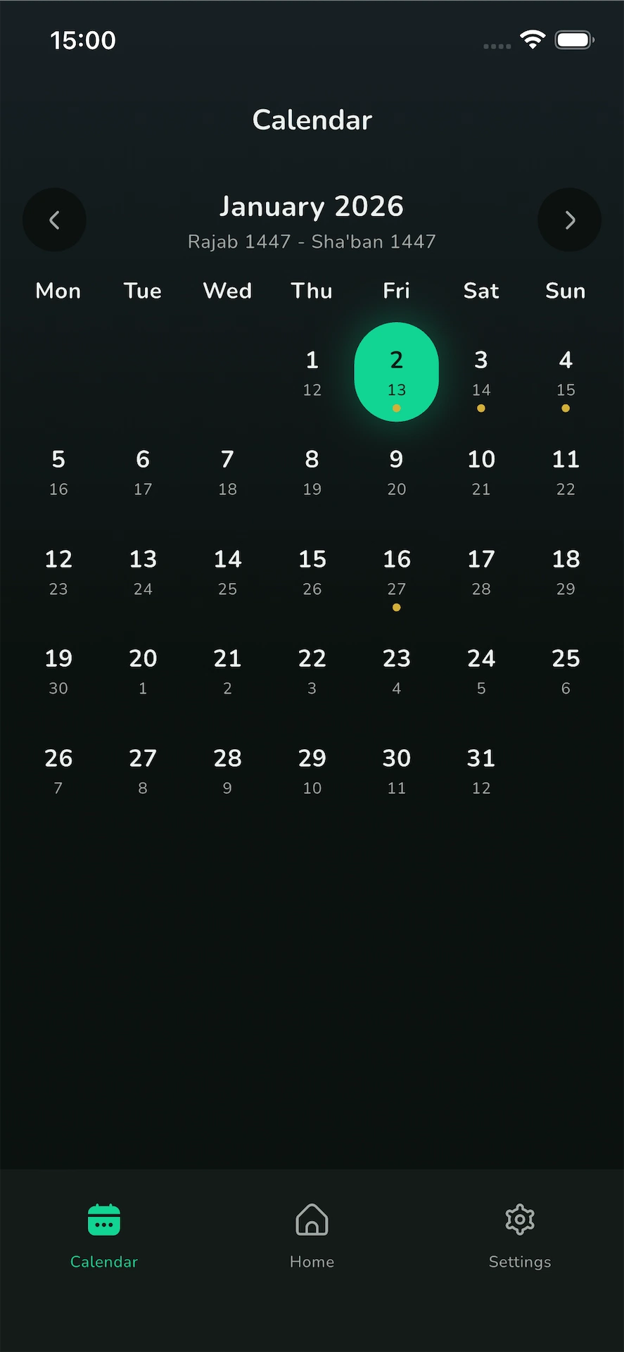 Prayer Times & Calendar