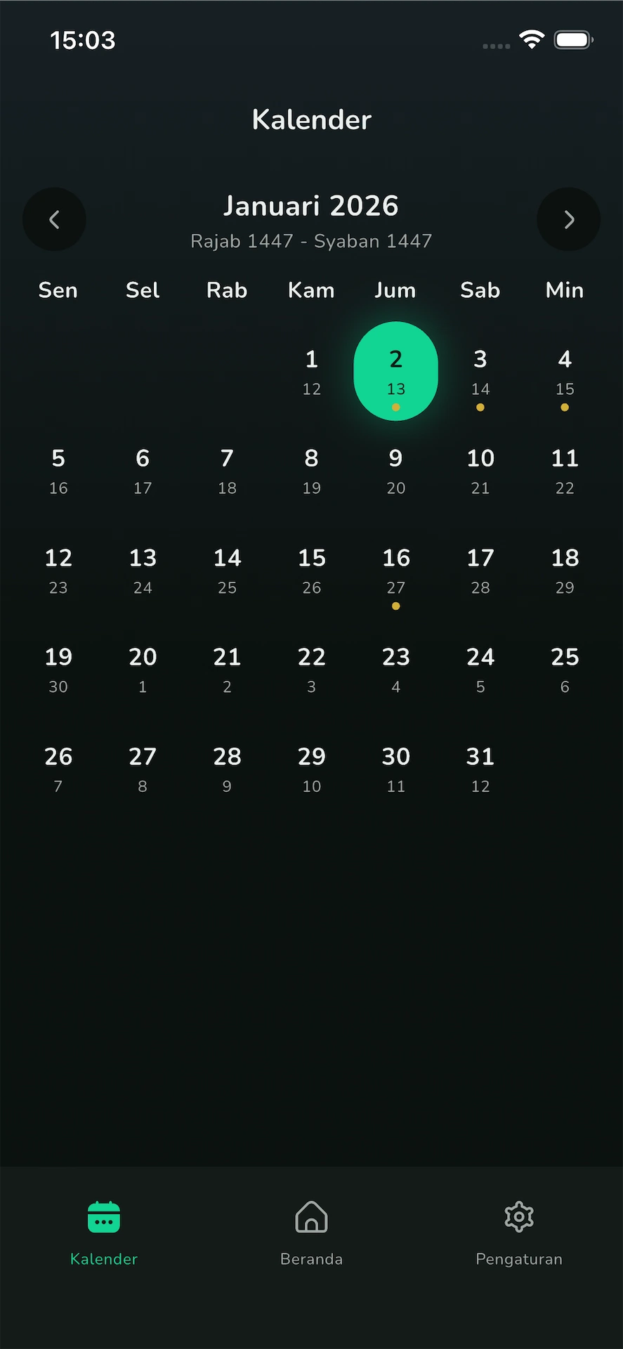 Waktu Sholat & Kalender