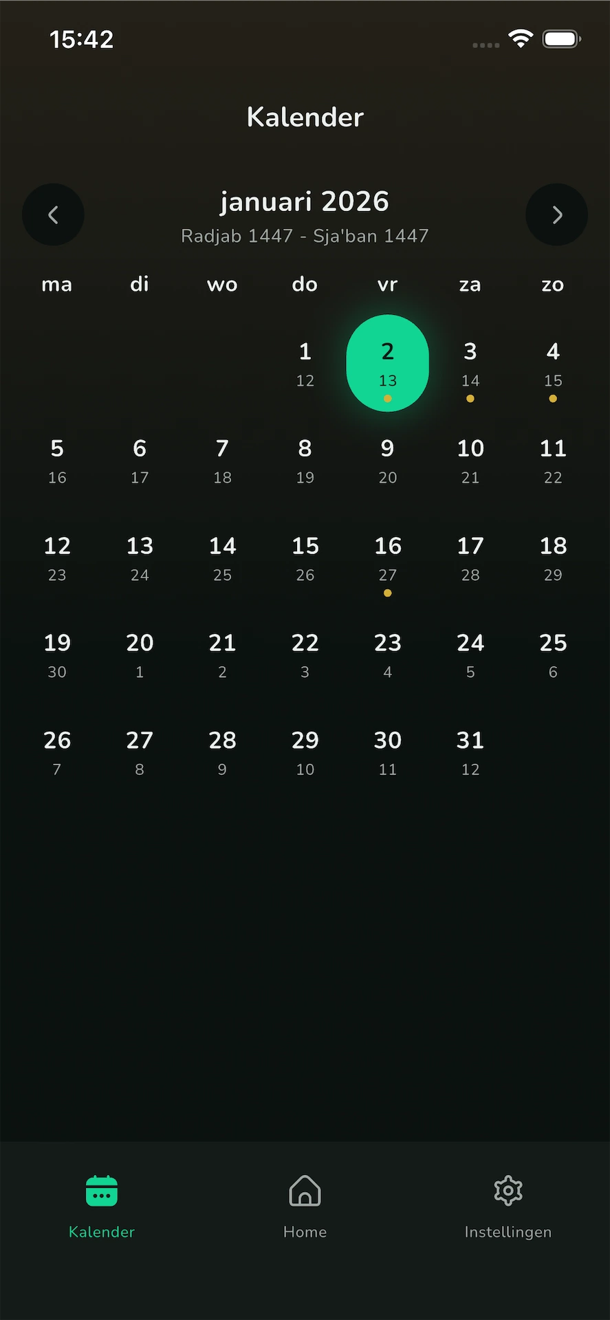 Gebedstijden & Kalender